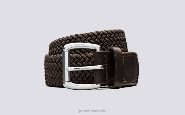 WOVEN BELT Dark Brown 280D521 Unisex Grenson Accessories