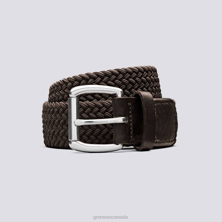WOVEN BELT Dark Brown 280D521 Unisex Grenson Accessories