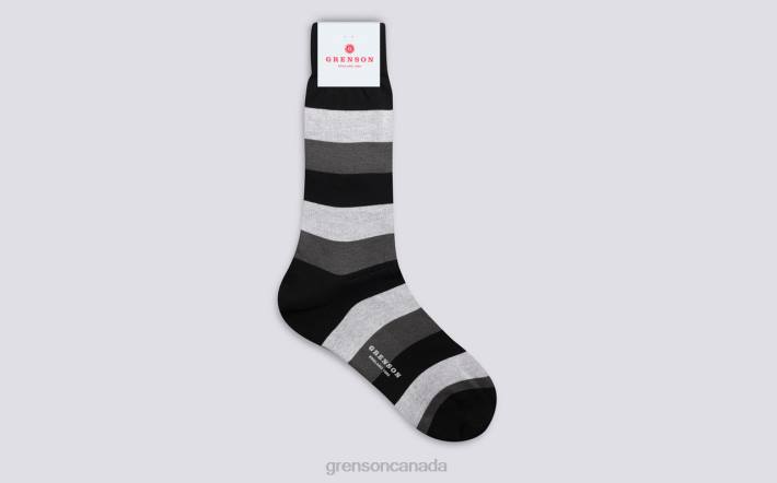 WIDE STRIPE SOCK Black 280D485 Men Grenson Accessories