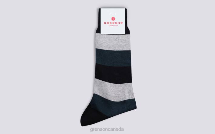 WIDE STRIPE SOCK Navy 280D487 Men Grenson Accessories