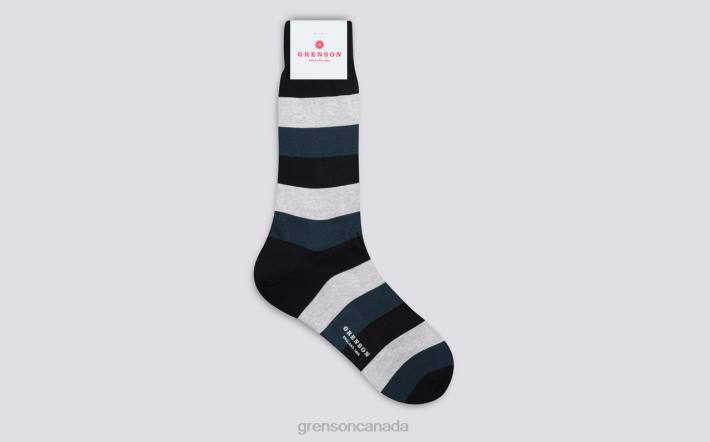 WIDE STRIPE SOCK Navy 280D487 Men Grenson Accessories