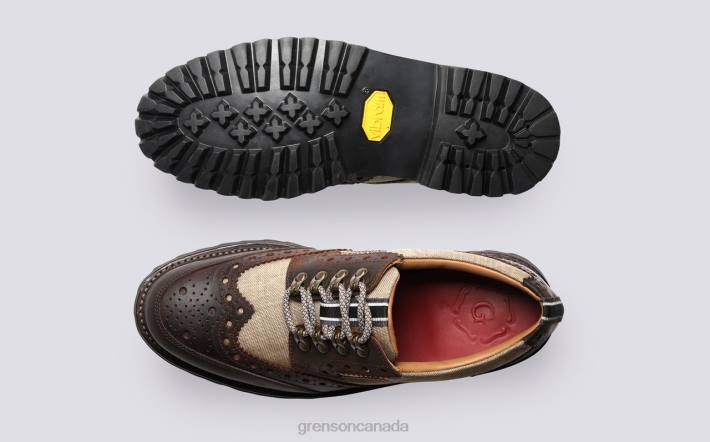 ARCHIE TECH Beige 280D107 Men Grenson Brogues Shoes