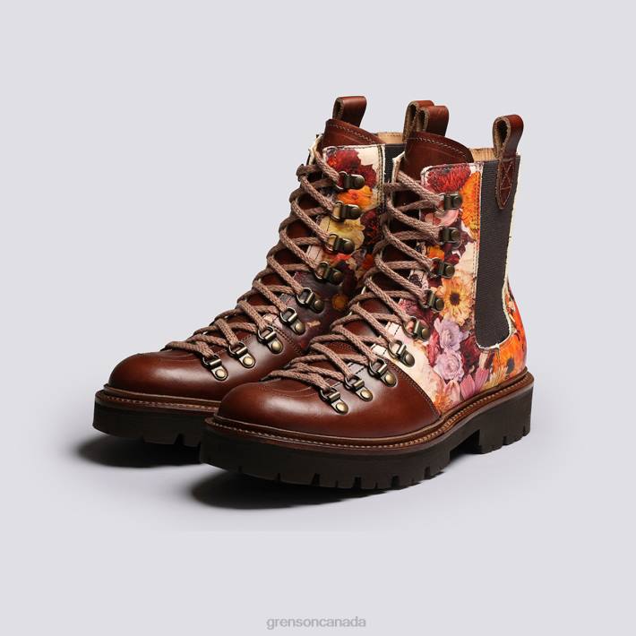 NANETTE X KITTEN GRAYSON Brown Floral 280D286 Women Grenson Boots