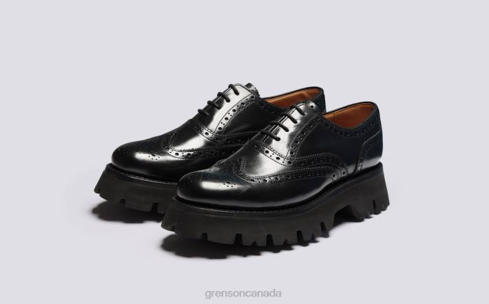 ROSE Black 280D334 Women Grenson Brogues Shoes